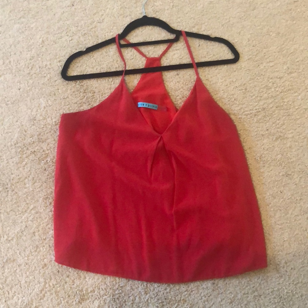 Alice and Olivia red sleeveless blouse